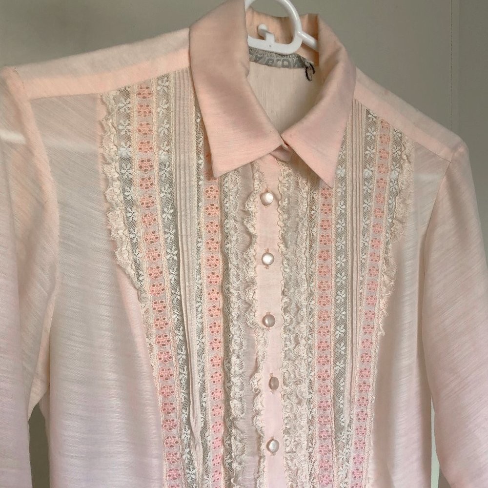 Pink Vintage Calf-Length Dress (button missing)